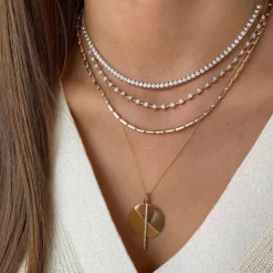 Ava Bea Interval Tennis Necklace in Yellow Gold