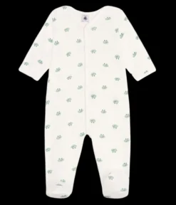 Baby Snap Frog Onesie in Cream