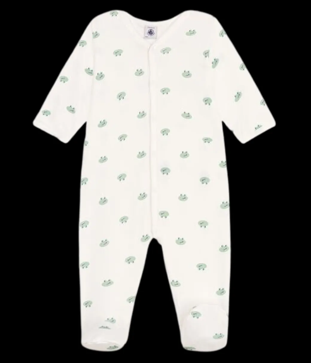 Baby Snap Frog Onesie in Cream