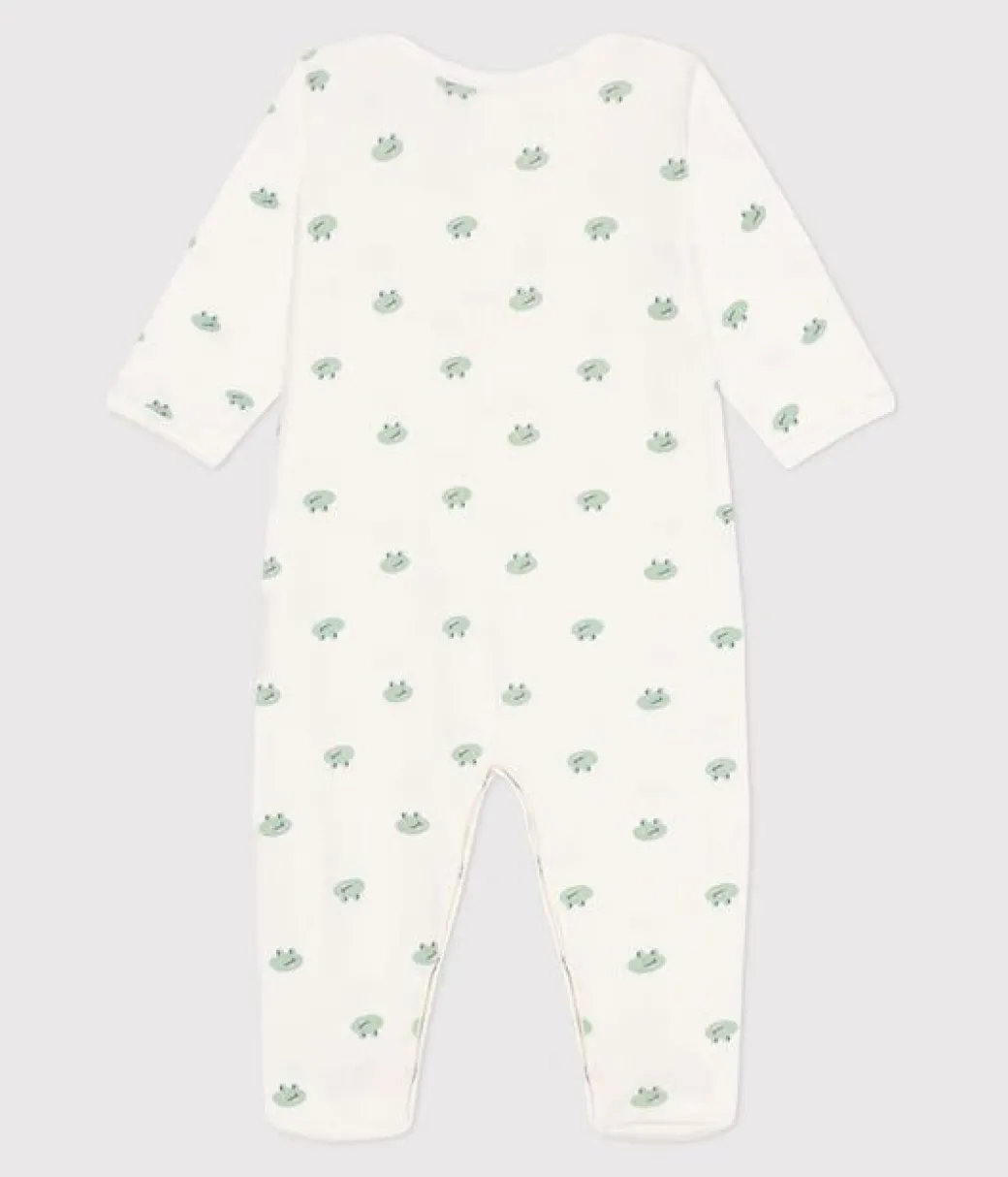 Baby Snap Frog Onesie in Cream
