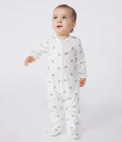Baby Snap Frog Onesie in Cream