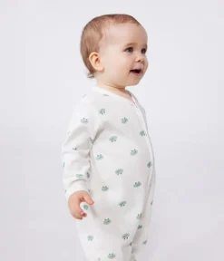 Baby Snap Frog Onesie in Cream