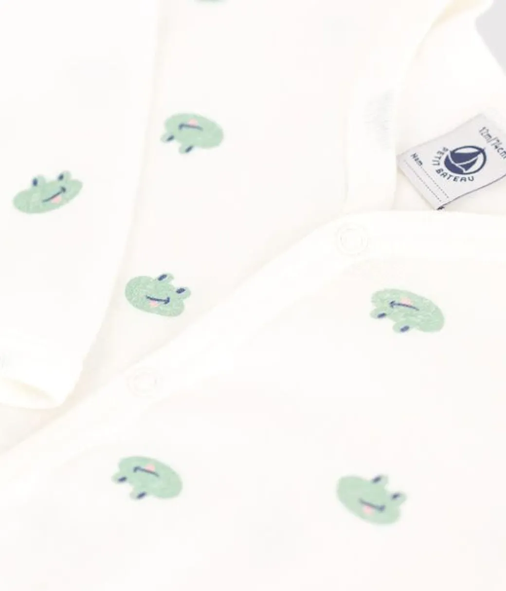 Baby Snap Frog Onesie in Cream