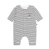 Baby Striped Boat Romper in Navy Stirpe