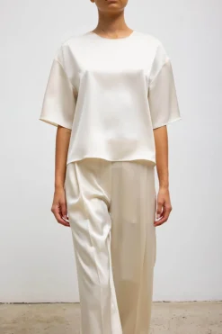 Barb Boxy Tee in Cream