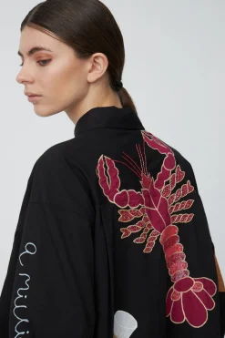 Bead Embellished Shirt in Black