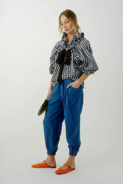 Beautiful Mess Top in Black Gingham Checker