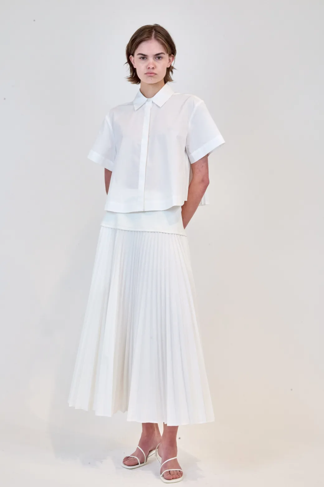 Bernie Pleated Shirt in White