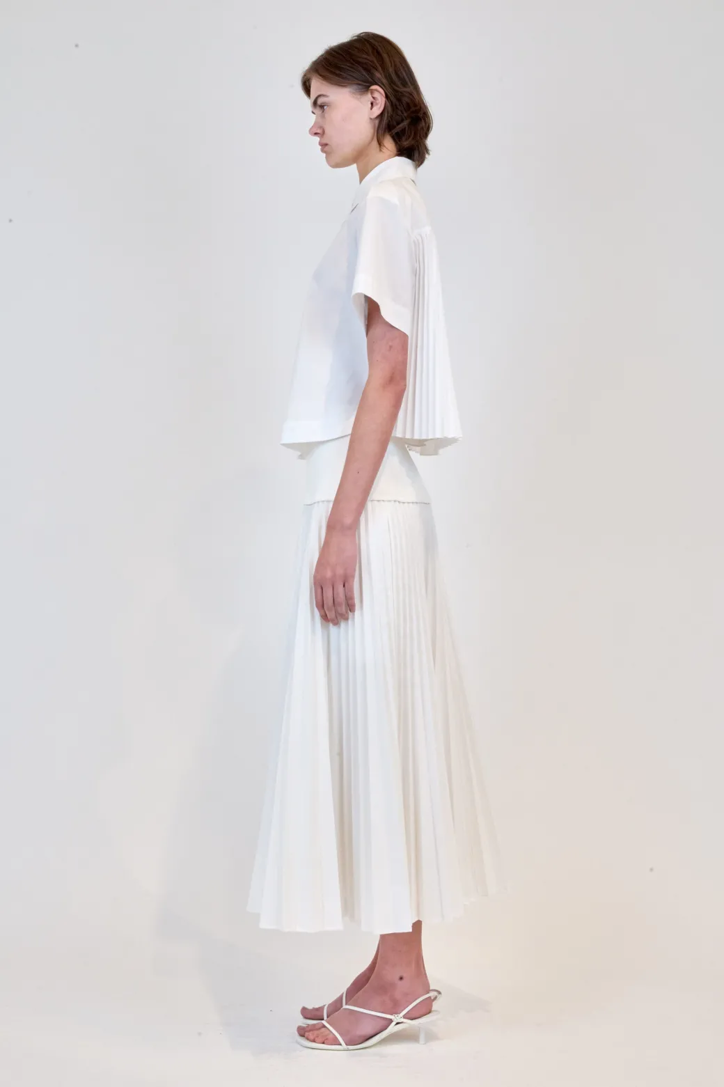 Bernie Pleated Shirt in White