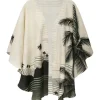 Cavalo Linen Poncho in Green Tropical