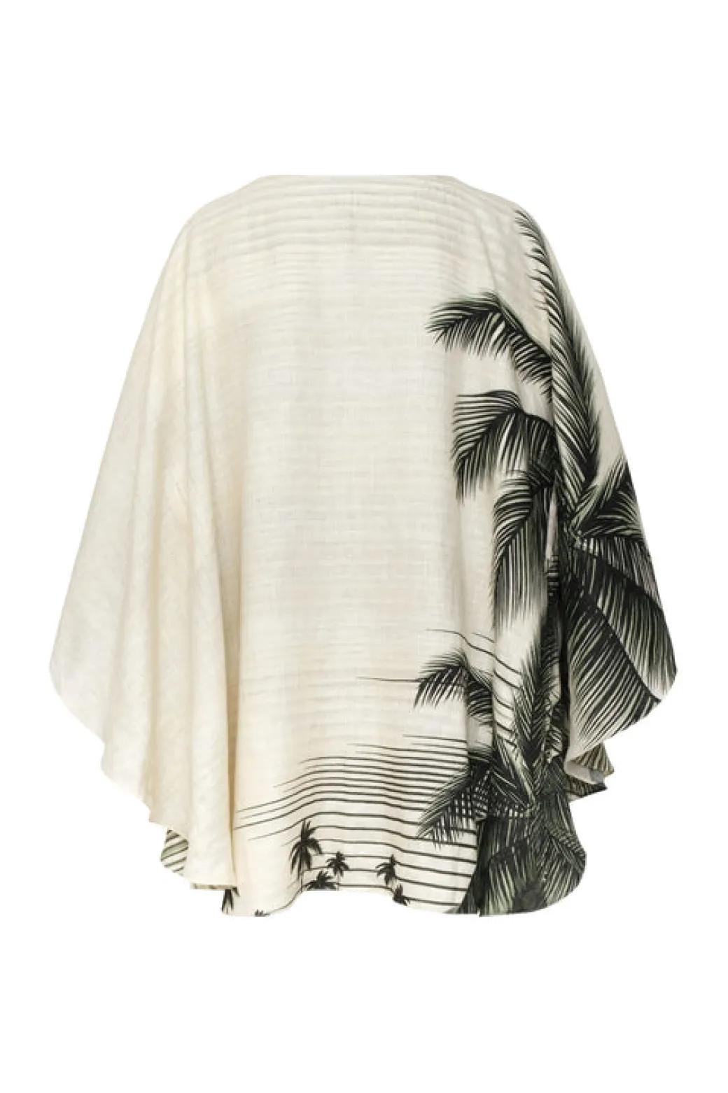 Cavalo Linen Poncho in Green Tropical