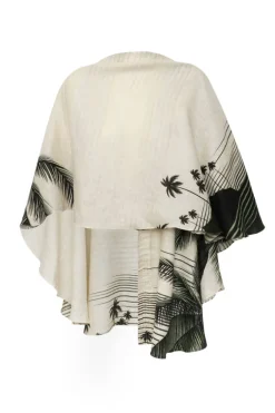 Cavalo Linen Poncho in Green Tropical