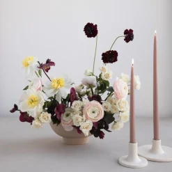 Ceramic Taper Candle Holder in White