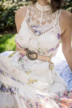 Cesoli Reversible Leather Belt in Saddle/Wheat