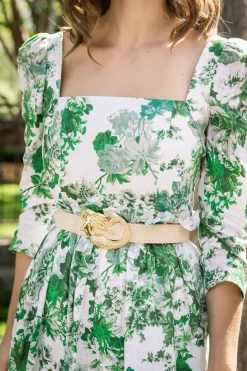 Cesoli Reversible Leather Belt in Saddle/Wheat