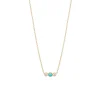 Diamond and Turquoise Bar Necklace in Yellow Gold