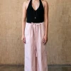 Drawstring Pant in Pink Stripe