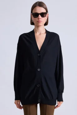 Drippy Tissue Cardigan in Black