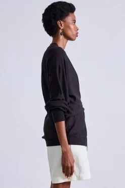 Drippy Tissue Cardigan in Deep Espresso