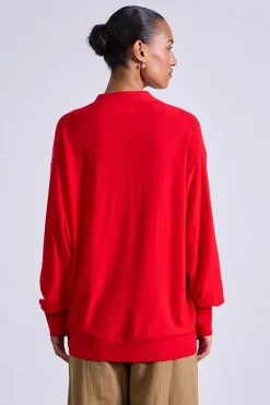 Drippy Tissue Cardigan in Dragon Fruit