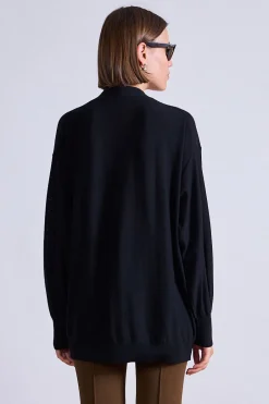 Drippy Tissue Cardigan in Black