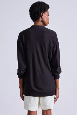 Drippy Tissue Cardigan in Deep Espresso