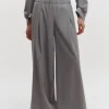 Eva Pant with Tux Pleat in Heather Grey