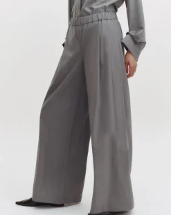 Eva Pant with Tux Pleat in Heather Grey