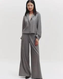 Eva Pant with Tux Pleat in Heather Grey