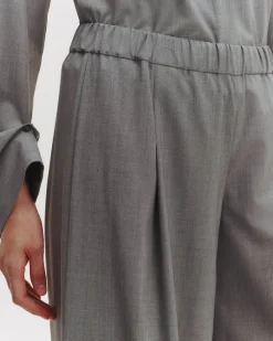 Eva Pant with Tux Pleat in Heather Grey