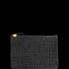Flat Rattan Clutch in Black