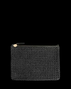 Flat Rattan Clutch in Black