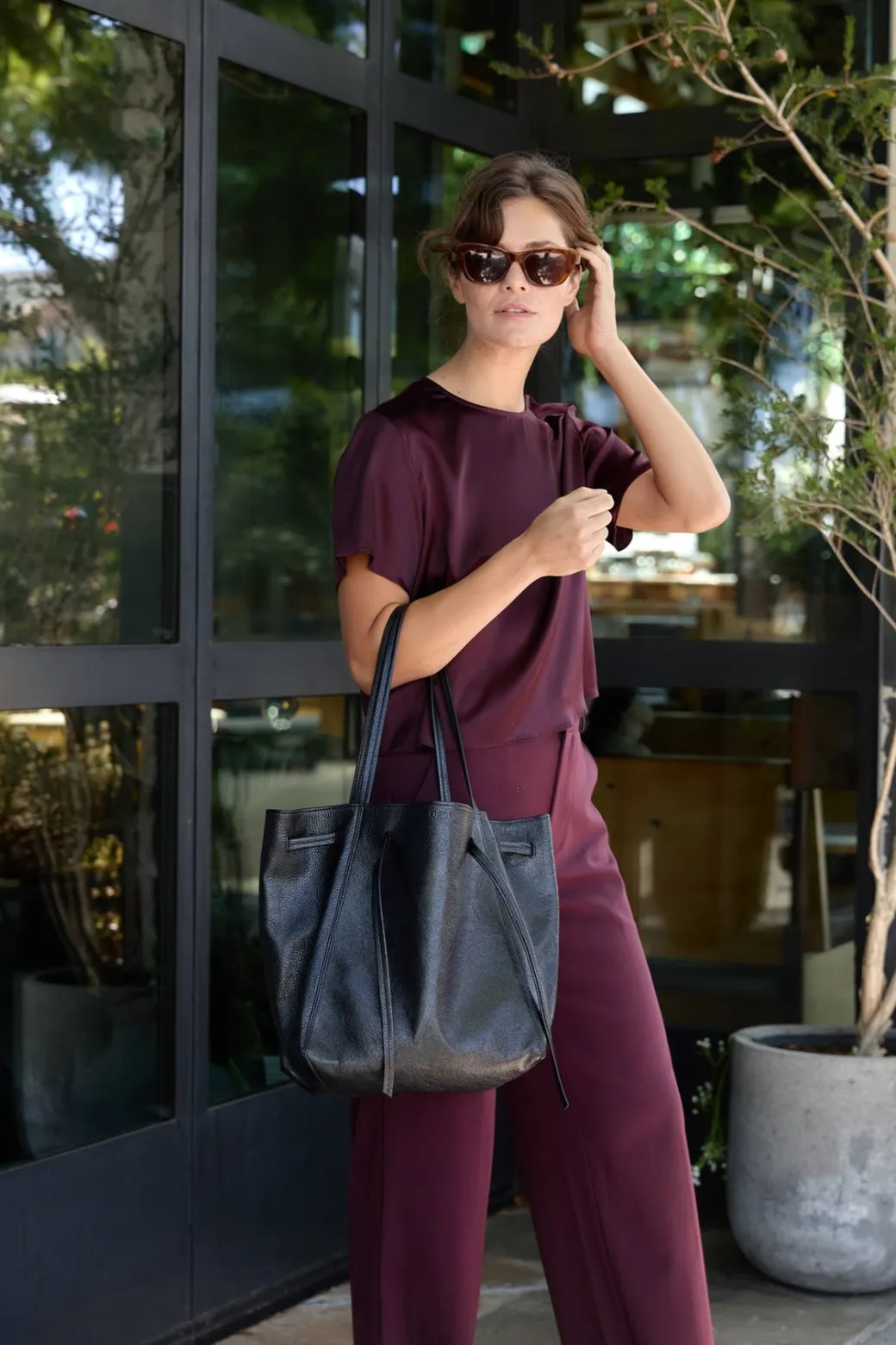 Florence Tote in Black Metallic