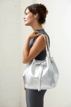 Florence Tote in Silver Metallic