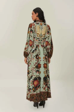 Flowing Beauty Maxi Dress in Teal Blue