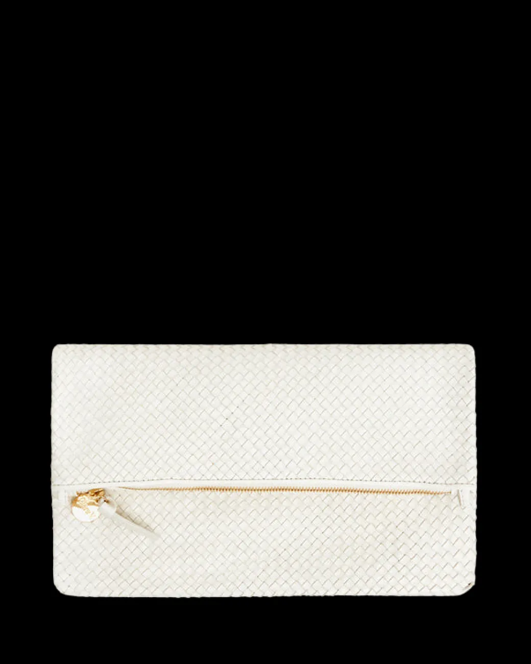 Foldover Woven Clutch in Brie