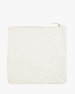 Foldover Woven Clutch in Brie