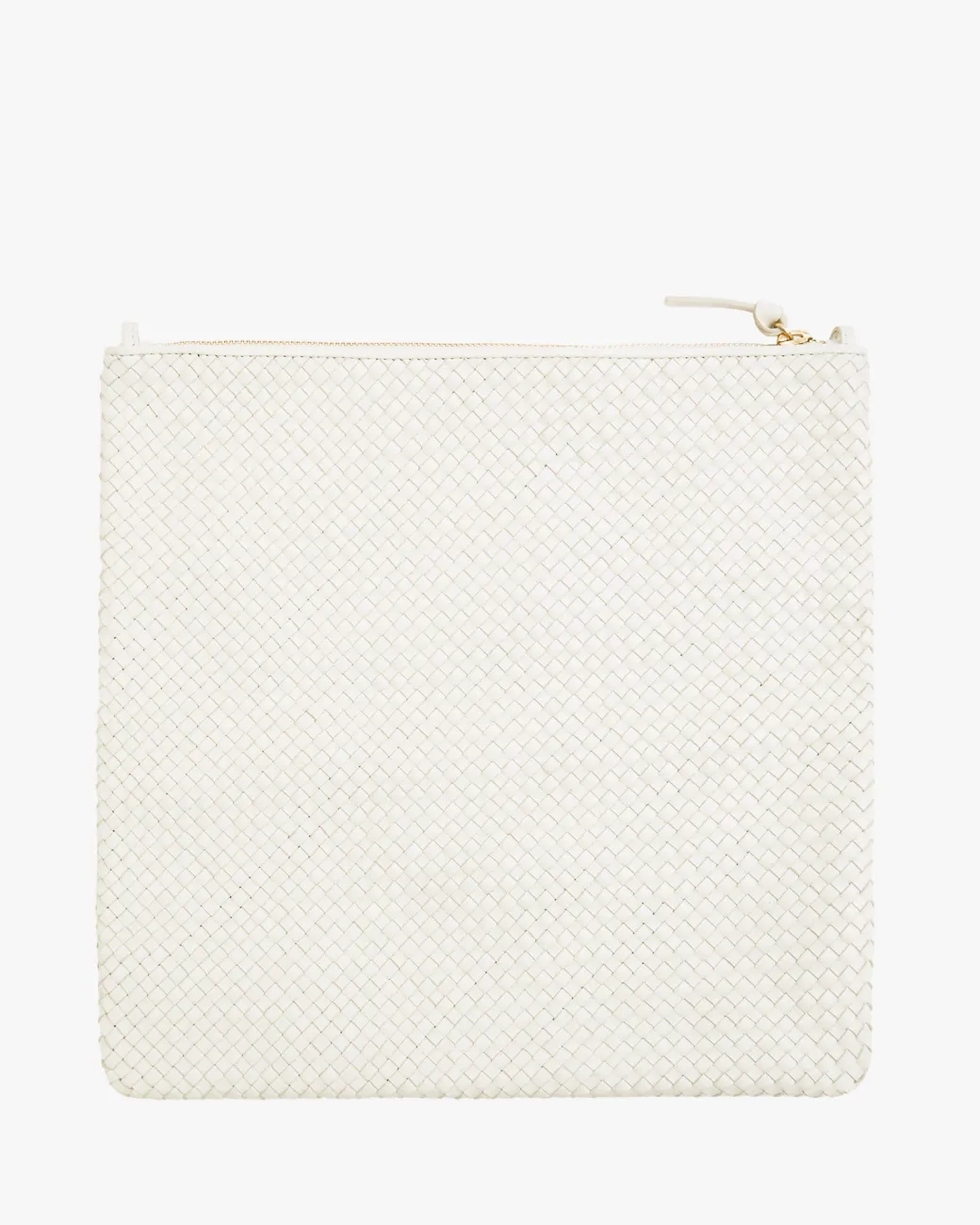 Foldover Woven Clutch in Brie