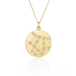 Gemini Astrology Necklace in Yellow Gold