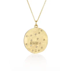 Gemini Astrology Necklace in Yellow Gold