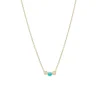 Graduated Diamond and Turquoise Bar Necklace in Yellow Gold