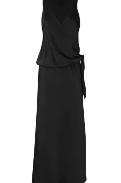 Hammered Silk Sketch Dress in Black