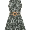 Hannah Mini Dress in Green Polka Dot