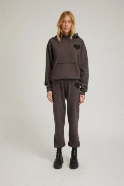 Heart Hoodie in Charcoal