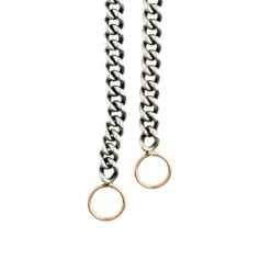 Heavy Curb Chain Necklace in Silver and Rose Gold