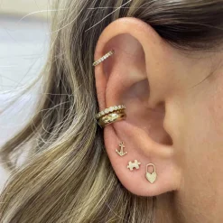 Itty Bitty Anchor Stud Earring in Yellow Gold