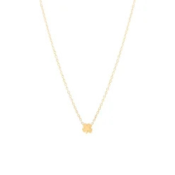 Itty Bitty Clover Necklace in Yellow Gold