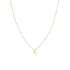 Itty Bitty Crescent Moon Necklace in Yellow Gold