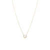 Itty Bitty Diamond Horseshoe Necklace in Yellow Gold
