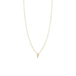 Itty Bitty Diamond Lightning Bolt Necklace in Yellow Gold
